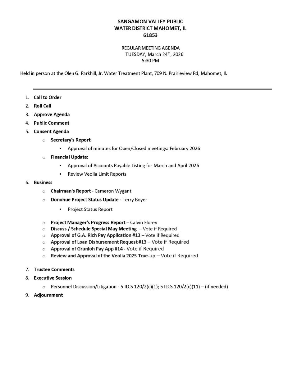 Agenda Board Meeting - March 2026